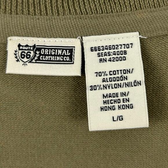 Route 66 Women Vintage 3/4 Sleeve Chunky Sweater Cardigan Cropped Green LARGE - Picture 6 of 9